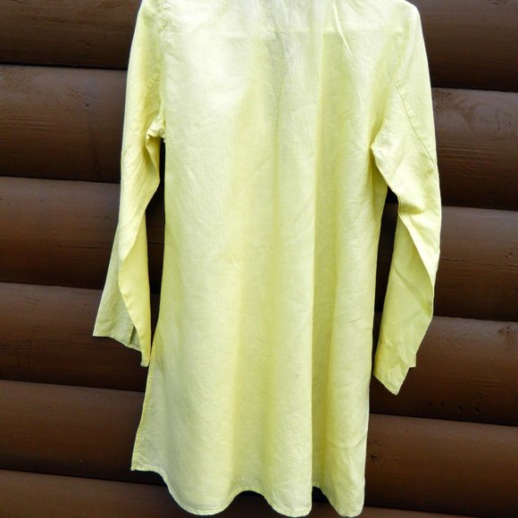 Eileen fisher 100% linen yellow button front tunic - Size Small - Picture 5 of 5